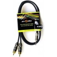 ACC2412  CABLE PARA AUDIO [BRAIDED] 3.5MM STEREO - 2 RCA  12 FT. / 6 M.   ACCENTA