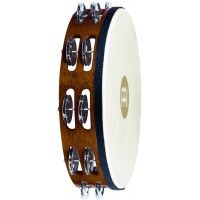 TAH2B-AB  PANDERETA DE MADERA CON PARCHE 2 LINEAS, JINGLES DE ACERO, AFRICAN BROWN    MEINL